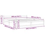 vidaXL Cadre de lit sans matelas blanc bois massif 200x200 cm
