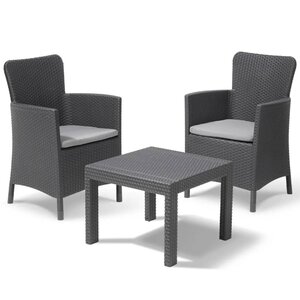 Allibert mobilier d'extérieur 3 pcs salvador graphite 221307