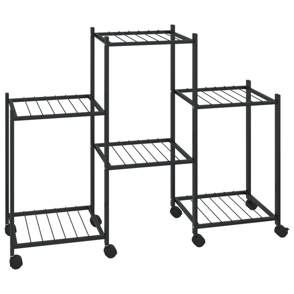 vidaXL Jardinière avec roues 83x25x63 5 cm Noir Fer