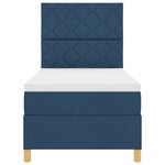 vidaXL Lit à ressorts avec matelas bleu 90x200 cm tissu