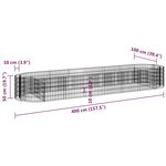 vidaXL Lit surélevé à gabion Fer galvanisé 400x100x50 cm
