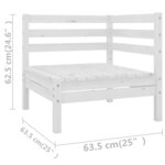 Salon de jardin meuble d'extérieur ensemble de mobilier 7 pièces blanc bois de pin massif 02_0017348