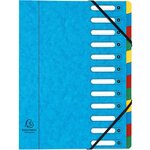 Trieur Harmonika® À Fenêtres Avec Élastiques Véritable Carte Lustrée 12 Compartiments - Couleurs Assorties - X 6 - Exacompta