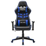 vidaXL Chaise de jeu Noir et bleu Cuir artificiel