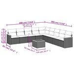 vidaXL Salon de jardin 10 Pièces avec coussins noir résine tressée