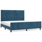 vidaXL Cadre de lit avec tête de lit Bleu foncé 180x200 cm Velours