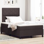 vidaXL Lit à ressort avec matelas et LED marron foncé 120x200 cm tissu
