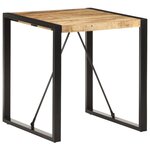 vidaXL Table à manger 70x70x75 cm Bois de manguier massif brut