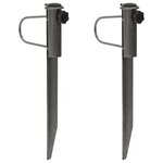 vidaXL Supports de parasol avec piquets 2 Pièces 19x42 cm acier galvanisé