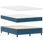 Lit Box Spring vidaXL avec Matelas Bleu Foncé 160x200 cm Velours