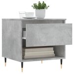 vidaXL Table basse gris béton 50x46x50 cm bois d'ingénierie