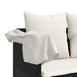 vidaXL Chaise longue avec coussins noir résine tressée