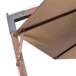 vidaXL Parasol de jardin suspendu avec mât taupe bois de sapin massif