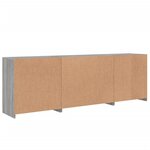 vidaXL Buffet avec lumières LED sonoma gris 202x37x67 cm