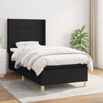 vidaXL Sommier à lattes de lit avec matelas Noir 90x190 cm Tissu