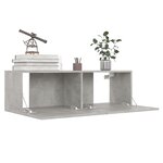 vidaXL Meuble TV Gris béton 100x30x30 cm Bois d’ingénierie