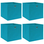 vidaXL Boîtes de rangement 4 Pièces Bleu azuré 32x32x32 cm Tissu