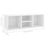 vidaXL Banc à chaussures Blanc 105x35x35 cm Aggloméré