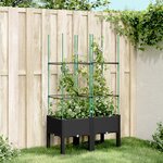 vidaXL Jardinière avec treillis noir 80x40x142 5 cm PP