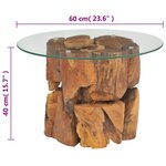 vidaXL Table basse Bois flottant de teck massif 60 cm