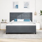 Lit Box Spring avec Matelas Gris Sombre Super King Velours