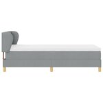 Lit à ressort vidaXL avec matelas en gris clair  90x200 cm  tissu