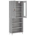 vidaXL Buffet haut Sonoma gris 69 5x34x180 cm Bois d'ingénierie