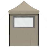 vidaXL Tente de réception pliable escamotable 4 parois latérales taupe