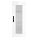 vidaXL Buffet haut Blanc brillant 34 5x34x180 cm Bois d'ingénierie