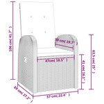 vidaXL Ensemble à manger de jardin et coussins 7 Pièces gris rotin