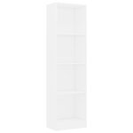 vidaXL Bibliothèque à 4 niveaux Blanc 40x24x142 cm Bois d'ingénierie
