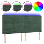 vidaXL Tête de lit à LED Vert foncé 200x5x118/128 cm Velours