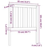 vidaXL Tête de lit Gris 81x6x101 cm Bois massif de pin