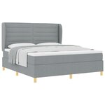 Lit à ressorts vidaXL avec matelas gris clair 180x200 cm en tissu