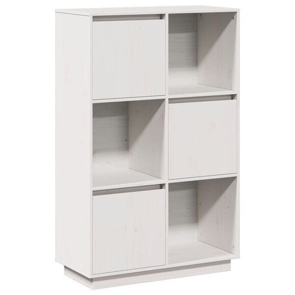 vidaXL Buffet haut Blanc 74x35x117 cm Bois massif de pin