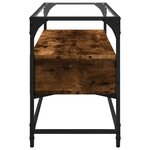 vidaXL Meuble TV avec dessus en verre chêne fumé bois d'ingénierie