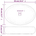 vidaXL Vasque à poser multicolore ovale 59x40x15 cm céramique