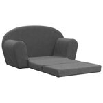 vidaXL Canapé-lit pour enfants 2 places anthracite peluche douce