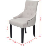 vidaXL Chaises à manger lot de 6 gris crème tissu