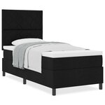 vidaXL Lit à ressort avec Matelas Noir Simple en Tissu
