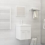 vidaXL Ensemble de meubles de salle de bain 2 Pièces Blanc Aggloméré