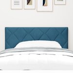 vidaXL Tête de lit LED Bleue Foncée Ensemble de 2 Tissu  Bois 100 cm Moderne