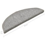 vidaXL Tapis de marches d'escalier 15 Pièces Gris clair 56x17x3 cm