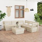 vidaXL Salon de jardin palette 6 Pièces Bois d'épicéa imprégné