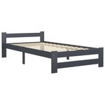 vidaXL Cadre de lit Gris foncé Bois de pin massif 90x200 cm