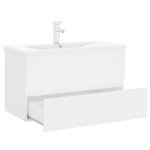 vidaXL Armoire d'évier avec lavabo intégré blanc bois d'ingénierie