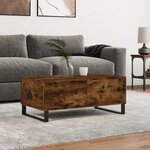 vidaXL Table basse Chêne fumé 90x50x36 5 cm Bois d'ingénierie