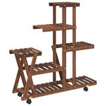 vidaXL Support à fleurs avec roues 95x25x101 cm bois massif de sapin