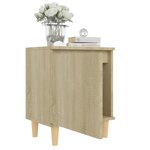 vidaXL Table de chevet avec pieds en bois Chêne sonoma 40x30x50 cm