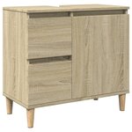 vidaXL Ensemble de meubles de salle de bain 3 Pièces chêne sonoma